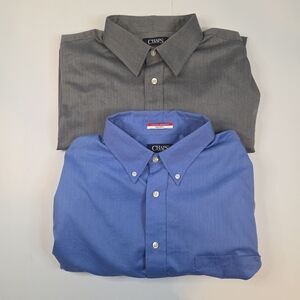 Bundle of 2 Chaps Men’s Button Down Shirts 17–17.5 Wrinkle Free